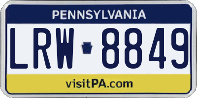 PA license plate LRW8849