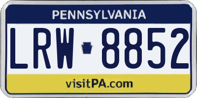 PA license plate LRW8852