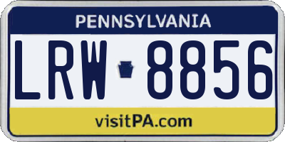 PA license plate LRW8856