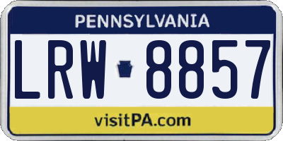 PA license plate LRW8857