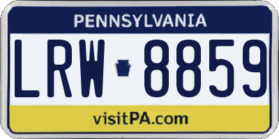 PA license plate LRW8859