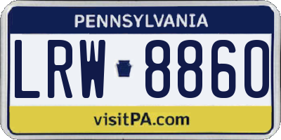 PA license plate LRW8860