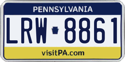 PA license plate LRW8861