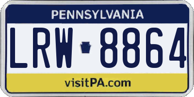 PA license plate LRW8864