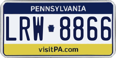PA license plate LRW8866