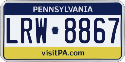 PA license plate LRW8867
