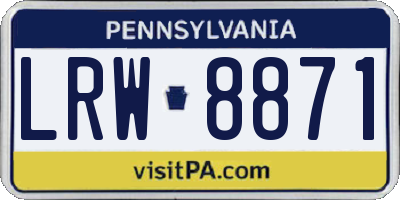 PA license plate LRW8871