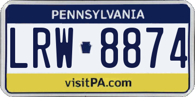 PA license plate LRW8874