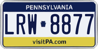 PA license plate LRW8877