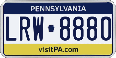 PA license plate LRW8880