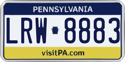 PA license plate LRW8883