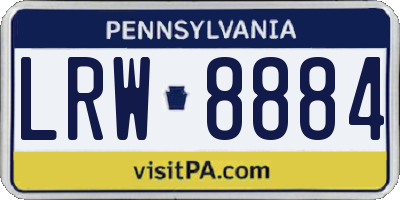 PA license plate LRW8884