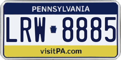 PA license plate LRW8885