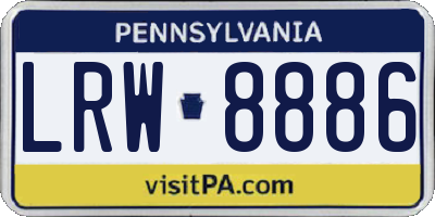 PA license plate LRW8886