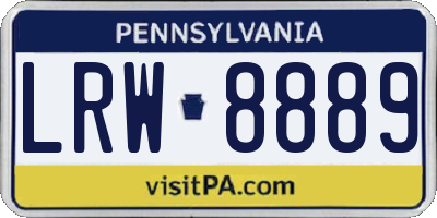 PA license plate LRW8889