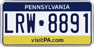PA license plate LRW8891