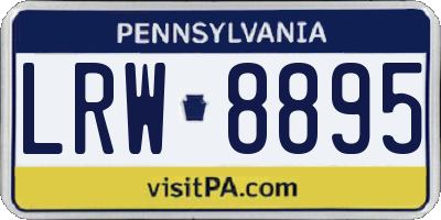 PA license plate LRW8895