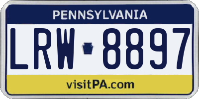 PA license plate LRW8897
