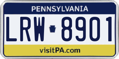 PA license plate LRW8901
