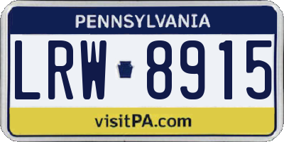 PA license plate LRW8915