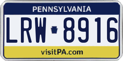 PA license plate LRW8916