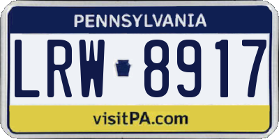 PA license plate LRW8917