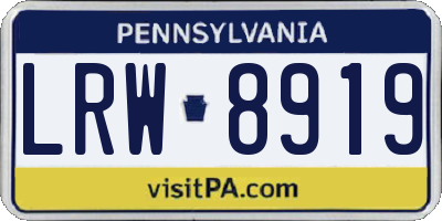 PA license plate LRW8919