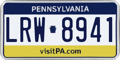 PA license plate LRW8941