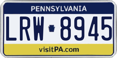 PA license plate LRW8945