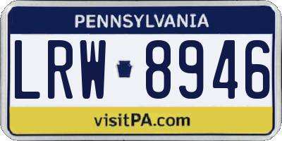 PA license plate LRW8946