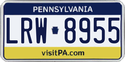 PA license plate LRW8955