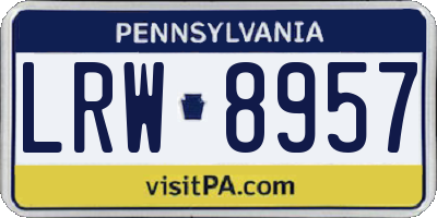 PA license plate LRW8957