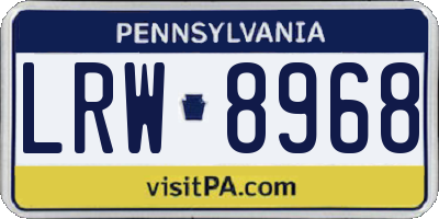 PA license plate LRW8968