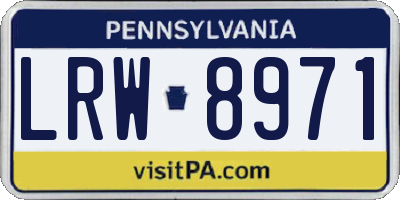 PA license plate LRW8971