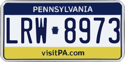 PA license plate LRW8973