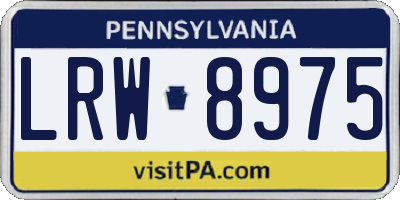 PA license plate LRW8975