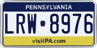 PA license plate LRW8976
