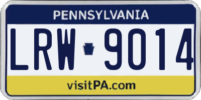 PA license plate LRW9014