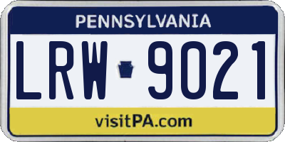 PA license plate LRW9021