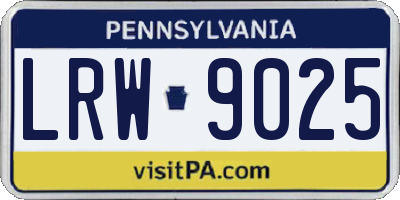 PA license plate LRW9025