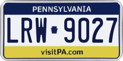 PA license plate LRW9027