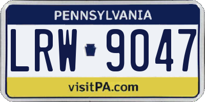 PA license plate LRW9047