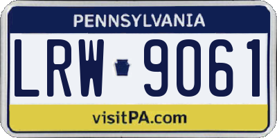 PA license plate LRW9061