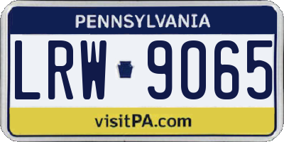 PA license plate LRW9065