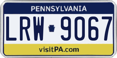 PA license plate LRW9067