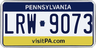 PA license plate LRW9073