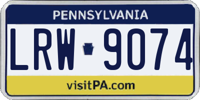 PA license plate LRW9074