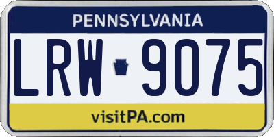 PA license plate LRW9075