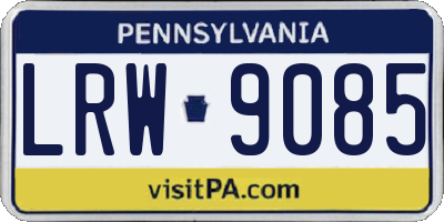PA license plate LRW9085