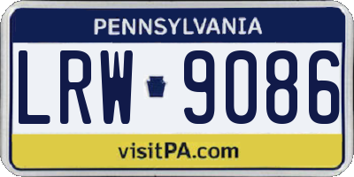 PA license plate LRW9086